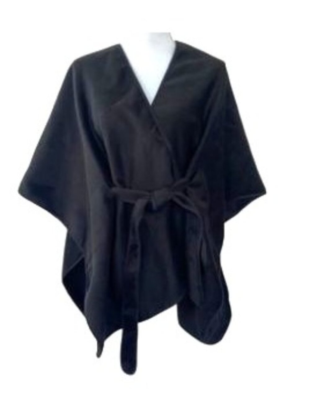 Vince Camuto Size One Size Black Felt Belted Topper Cape